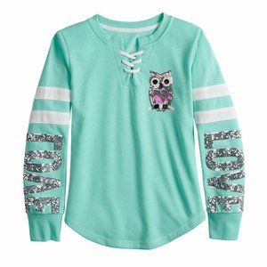 Girl's Plus Size Miss Chievous Lace Up Sequined Graphic Sweatshirt - XXL Plus